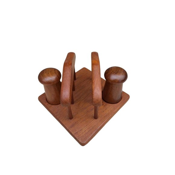 Vintage Gailstyn-Sutton Teak Wood Salt & Pepper Shakers &Napkin Holder - Picture 5 of 15